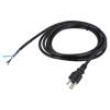 Kabel 3x18AWG NEMA 5-15 (B) vidlice,vodiče PVC 3m černá 10A