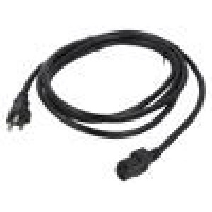 Kabel 3x18AWG IEC C13 zásuvka,NEMA 5-15 (B) vidlice PVC 2,3m