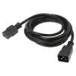 Kabel IEC C19 zásuvka,IEC C20 vidlice PVC 3m černá 3x14AWG