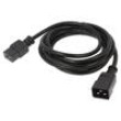 Kabel 3x14AWG IEC C19 zásuvka,IEC C20 vidlice PVC 3m černá
