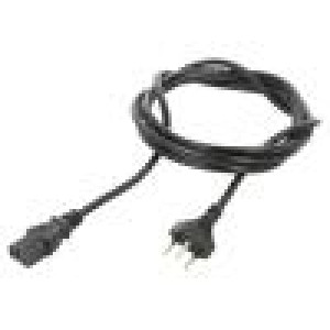 Kabel IEC C13 zásuvka,vidlice SEV-1011 (J) PVC 2,5m černá