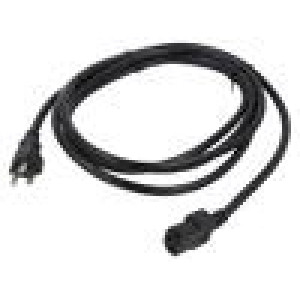 Kabel 3x18AWG IEC C13 zásuvka,NEMA 5-15 (B) vidlice PVC 3,7m