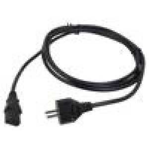 Kabel 3x1mm2 CEE 7/7 (E/F) vidlice,IEC C13 zásuvka PVC 2,5m