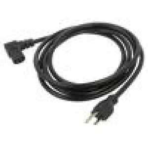 Kabel 3x16AWG IEC C13 zásuvka 90°,NEMA 5-15 (B) vidlice PVC