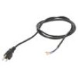 Kabel NEMA 5-15 (B) vidlice,vodiče PVC 2m černá 3x18AWG 7A