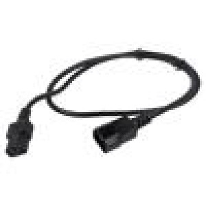 Kabel 3x1mm2 3x17AWG IEC C13 zásuvka,IEC C14 vidlice PVC 1m