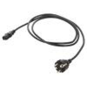 Kabel CEE 7/7 (E/F) vidlice,IEC C13 zásuvka PVC 1,8m černá