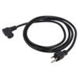 Kabel 3x18AWG IEC C13 zásuvka 90°,NEMA 5-15 (B) vidlice PVC
