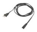 Kabel IEC C7 zásuvka,NEMA 1-15 (A) vidlice PVC 2,4m černá