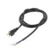 Kabel NEMA 5-15 (B) vidlice,vodiče PVC 2m černá 3x18AWG 10A