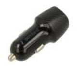 Automobilový napájecí zdroj USB A zásuvka x2 5V/4,8A černá