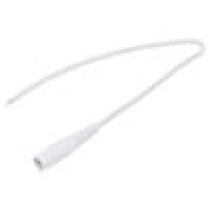 Kabel 2x0,35mm2 vodiče,DC 5,5/2,1 zásuvka přímý bílá 0,25m