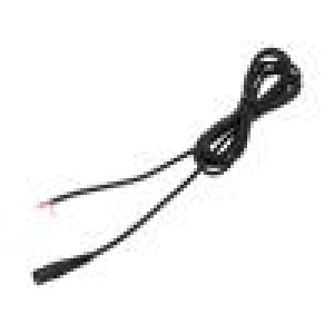Kabel 1x1mm2 vodiče,DC 5,5/2,5 zásuvka přímý černá 3m