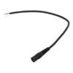 Kabel 2x0,5mm2 vodiče,DC 5,5/2,1 zásuvka přímý černá 0,25m