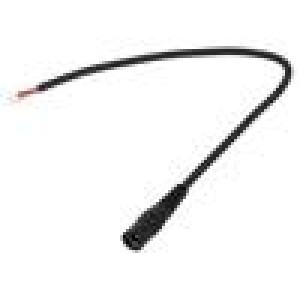 Kabel 1x1mm2 vodiče,DC 5,5/2,5 zásuvka přímý černá 0,5m