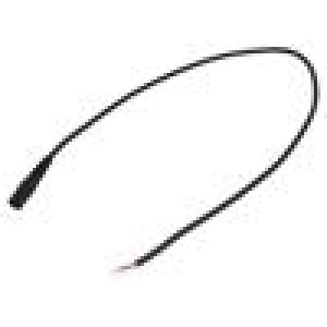 Kabel 2x0,5mm2 vodiče,DC 5,5/2,5 zásuvka přímý černá 2m