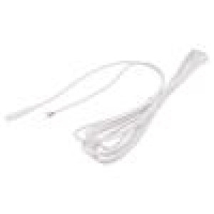Kabel 1x1mm2 vodiče,DC 5,5/2,5 zásuvka přímý bílá 1,5m