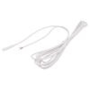 Kabel 1x1mm2 vodiče,DC 5,5/2,5 zásuvka přímý bílá 3m