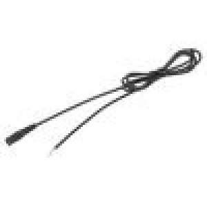 Kabel 1x0,5mm2 vodiče,DC 5,5/2,5 zásuvka přímý černá 2m