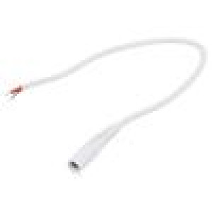 Kabel 1x1mm2 vodiče,DC 5,5/2,1 zásuvka přímý bílá 0,25m