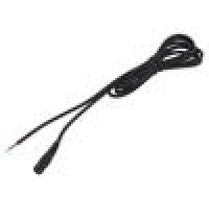 Kabel 1x1mm2 vodiče,DC 5,5/2,5 zásuvka přímý černá 1,5m