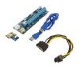 Riser USB 3.0 modrá Použití: Těžba kryptoměn 550mm