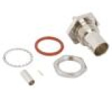 Zásuvka BNC zásuvka přímý 75Ω krimpovací PTFE zlacený IP67