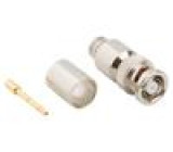 Zástrčka RP-BNC reverse,zásuvka přímý 50Ω krimpovací PTFE
