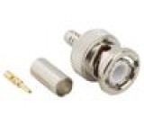 Zástrčka BNC vidlice přímý 50Ω krimpovací na kabel PTFE