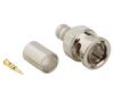 Zástrčka BNC vidlice přímý 75Ω RG-6 krimpovací na kabel POM