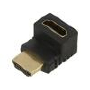 Adaptér HDMI 1.4 HDMI zásuvka 90°,HDMI vidlice černá