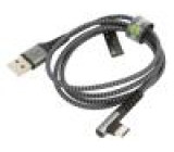 Kabel USB 2.0 USB A vidlice,USB C úhlová zástrčka 1m 480Mbps