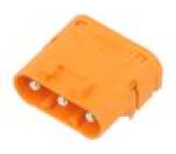 Zásuvka napájecí DC LC vidlice PIN: 3 na PCB THT oranžová 20A