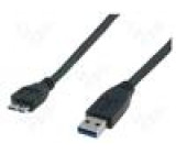 Kabel USB 3.0 USB A vidlice,USB B micro vidlice niklovaný