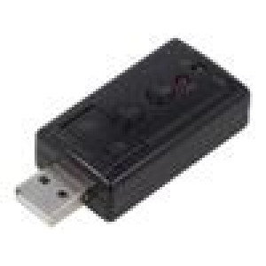 Počítačová karta: zvuková stereo 7.1,USB 2.0 černá