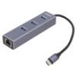 Adaptér USB na Fast Ethernet s hubem USB USB 3.1 PnP šedá