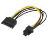 Kabel: napájecí SATA PCIe 6pin zásuvka,SATA 15 pin vidlice