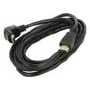 Kabel HDMI 2.0 HDMI vidlice,HDMI zástrčka 90° Dél: 3m černá