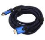 Kabel HDMI 2.1 HDMI vidlice,z obou stran textilní 5m černá