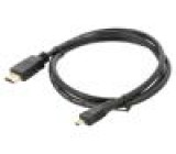 Kabel HDMI 1.4 HDMI vidlice,micro HDMI zástrčka Dél: 1m černá