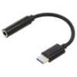 Kabel USB 3.1 Jack 3,5mm zásuvka,USB C vidlice 0,12m černá