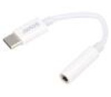 Kabel USB 3.1 Jack 3,5mm zásuvka,USB C vidlice 0,11m bílá