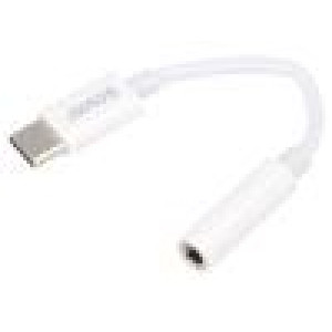 Kabel USB 3.1 Jack 3,5mm zásuvka,USB C vidlice 0,11m bílá