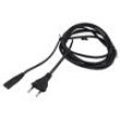 Kabel CEE 7/16 (C) vidlice,IEC C7 zásuvka PVC 3m černá 2,5A