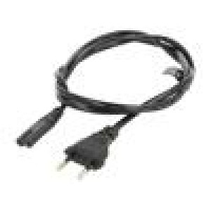 Kabel CEE 7/16 (C) vidlice,IEC C7 zásuvka PVC 1,2m černá