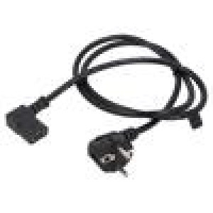 Kabel 3x0,75mm2 CEE 7/7 (E/F) úhlová vidlice,IEC C13 zásuvka
