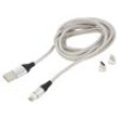 Kabel magnetický,USB 2.0 2m šedá 480Mbps textilní 3A