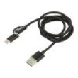 Kabel USB 2.0 1m černá 480Mbps 2,1A