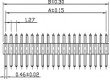 Kolíková lišta kolíkové vidlice PIN:80 přímý 1,27mm THT 2x40