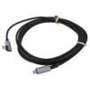 Kabel USB 2.0 USB C vidlice,USB C úhlová zástrčka 3m černá